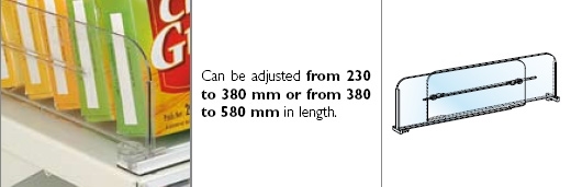 Uitschuifbare schapverdeler 60 mm, 380 tot 580 mm