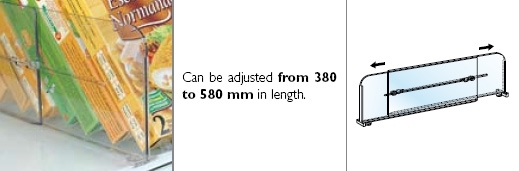 Uitschuifbare schapverdeler 120 mm, 380 tot 580 mm