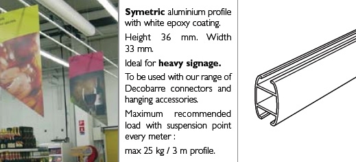 Decobarre aluminium profiel 3000 mm wit XL