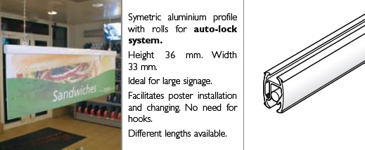 Posterklik Deco profiel, aluminium wit 2480 mm